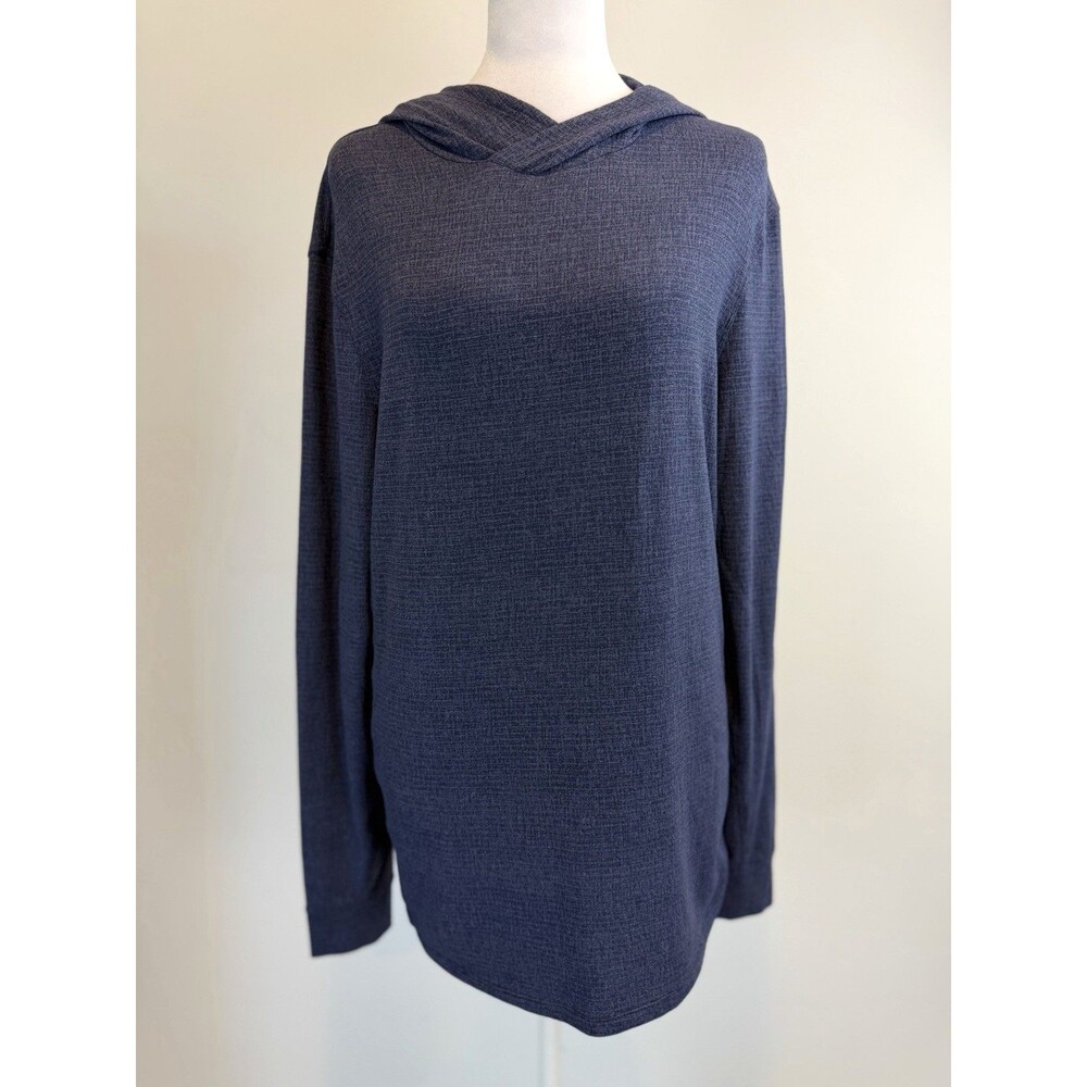 Lululemon Heathered Blue Hooded Pullover Estimated Large Athleisure Top